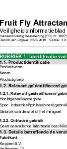 Fruit Fly Attractant - Veiligheidsinformatieblad