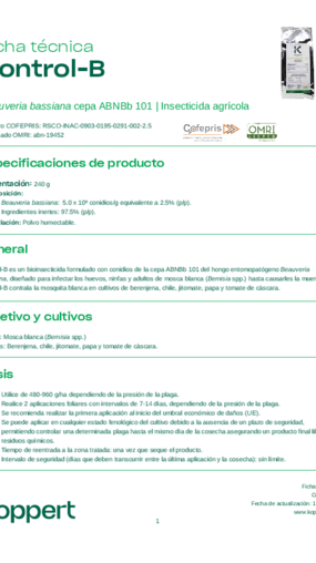 Ficha Técnica Control-B