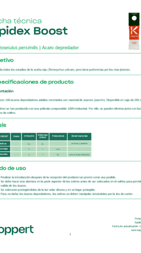 Ficha técnica de Spidex Boost