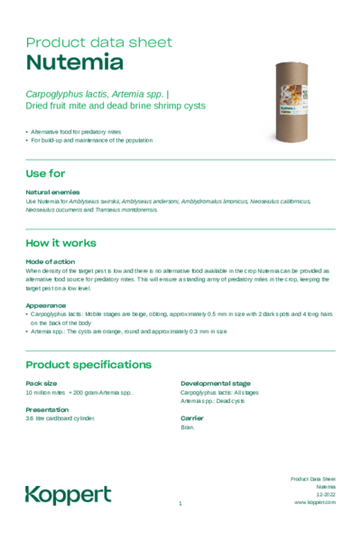 Nutemia Data Sheet