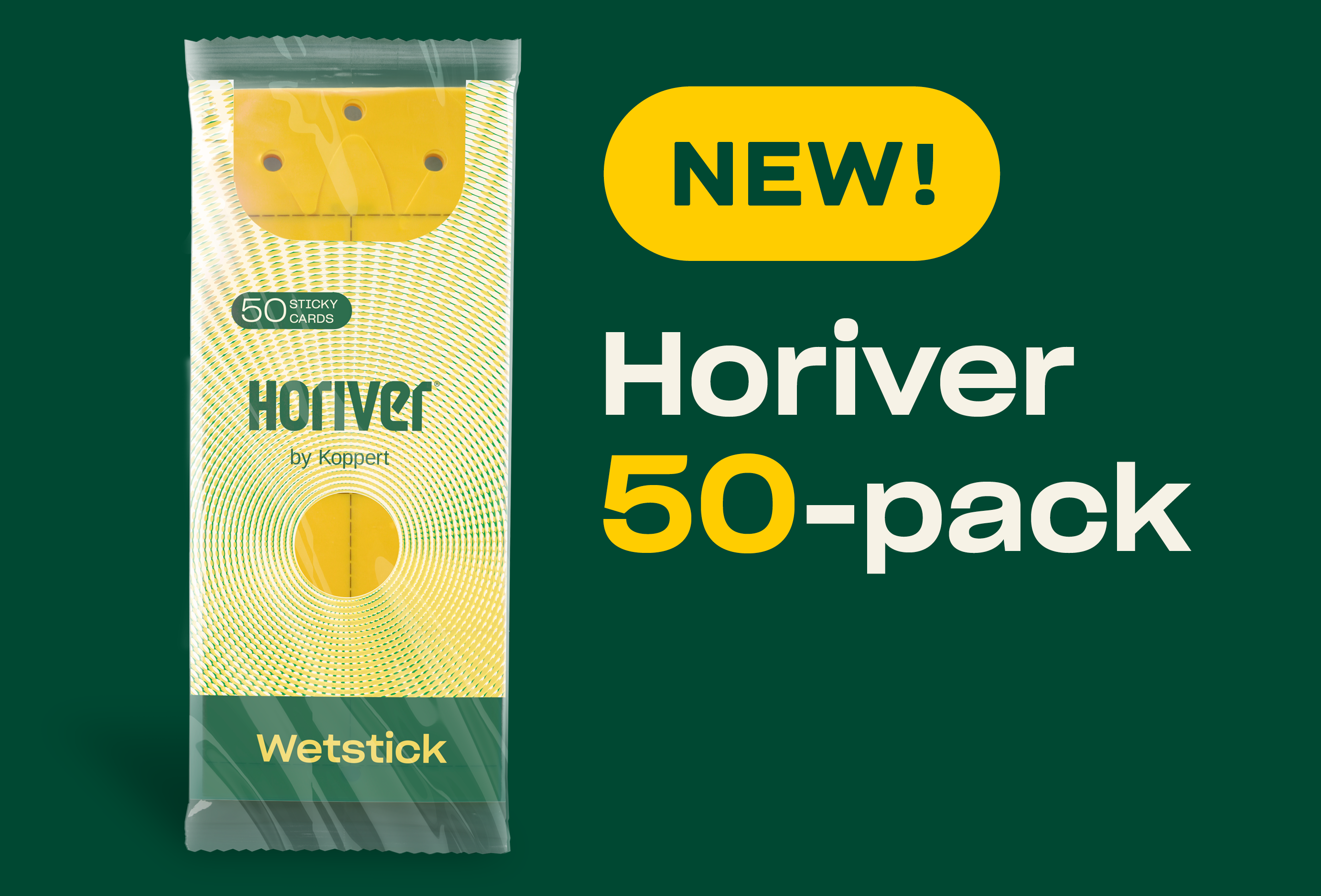 Horiver Wetstick Yellow nu verkrijgbaar in grote verpakking van 50 stuks