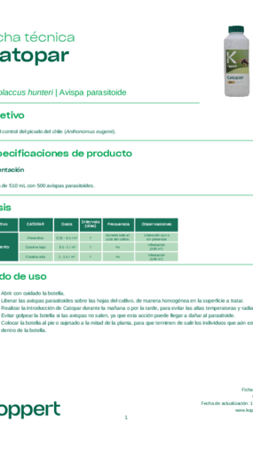 Ficha técnica de Catopar