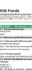 Vidi Funda - Veiligheidsinformatieblad