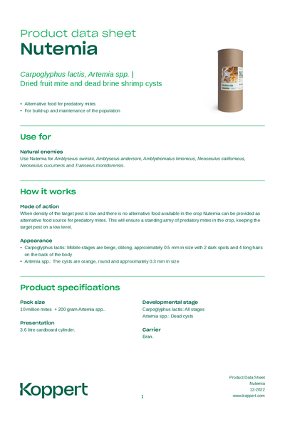 Nutemia Data Sheet